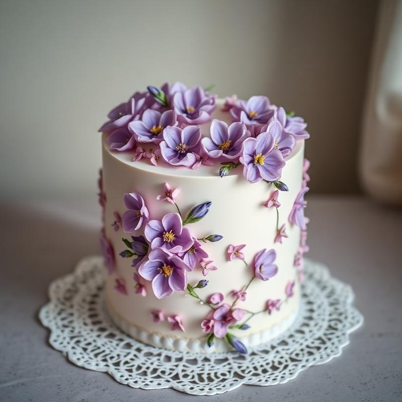 Single-tier celebration cake by Buddleia Bakery, dressed with handpiped buttercream roses